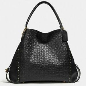 Coach- Edie Shoulder Bag 31 in Signature Leather With Rivets